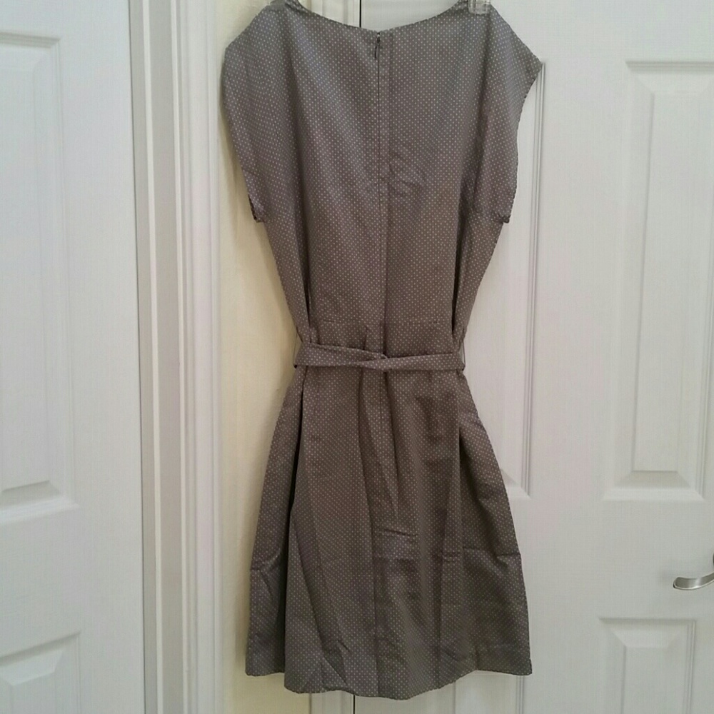 ANN TAYLOR LOFT* POLKA-DOT ROSE APPLIQUE DRESS - Picture 5 of 8